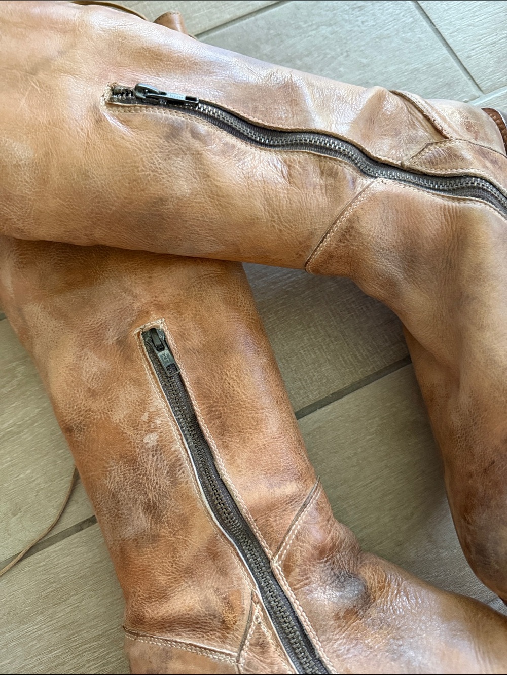 Bed Stu Manchester Cognac Leather Over-the-Knee Riding Boots 10 women - Picture 8 of 13